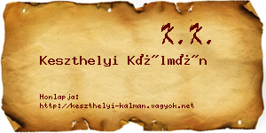 Keszthelyi Kálmán névjegykártya